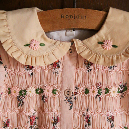 Romantic Tunique Pink Garden Flower Print, Cotton Voile