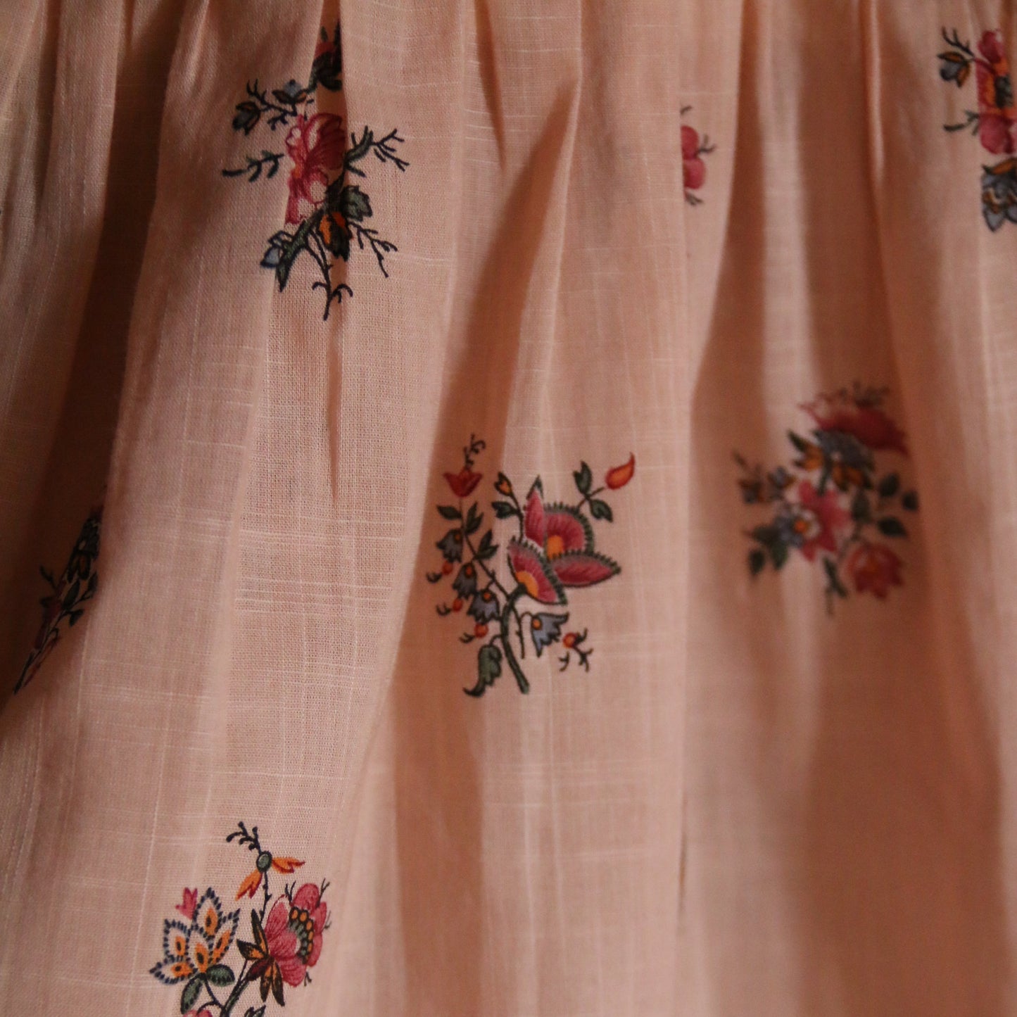 Romantic Tunique Pink Garden Flower Print, Cotton Voile