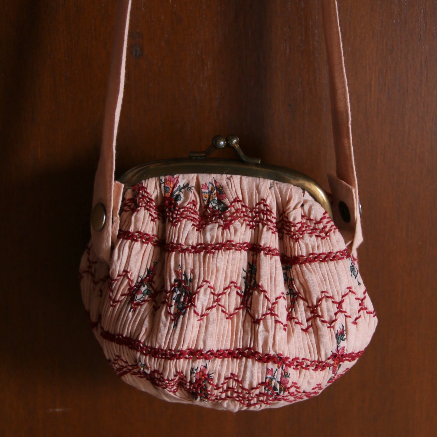 Wallet Bag, Pink Garden Flower Print