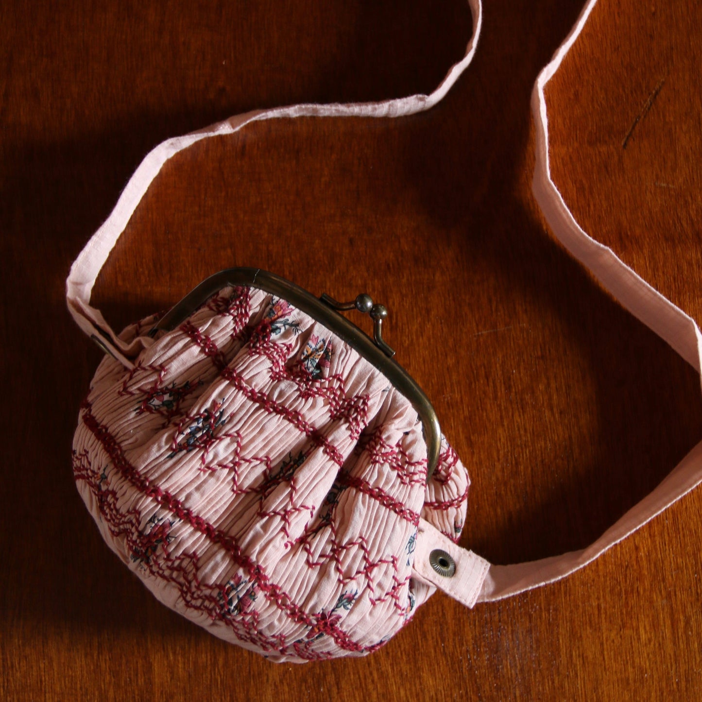 Wallet Bag, Pink Garden Flower Print