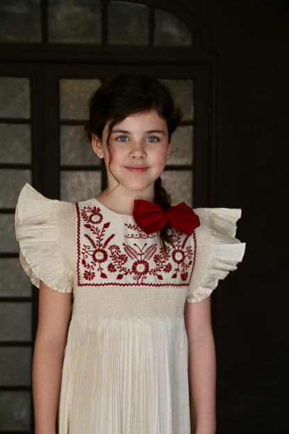 Dress, Pleated Ivory Taffetas