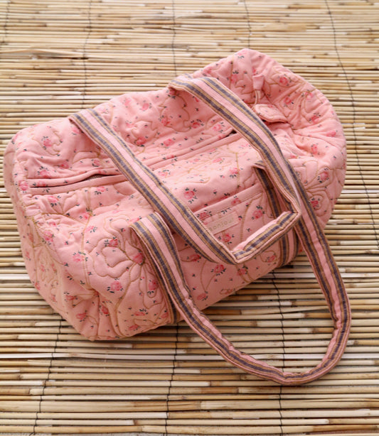 Bowling Bag, Rosa Bloom Print Denim