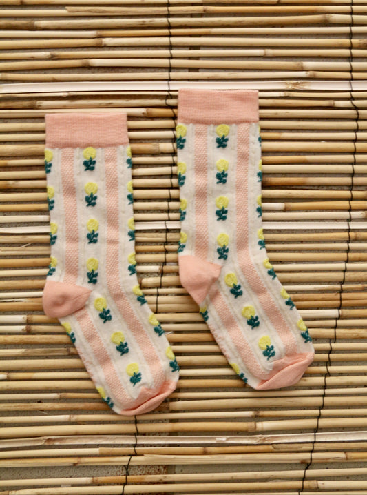Stripe Socks, Pink