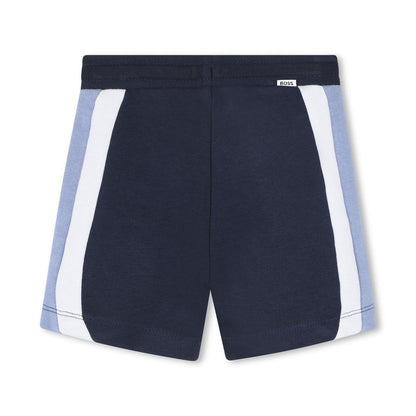BOSS Color-Block Fleece Shorts, Navy