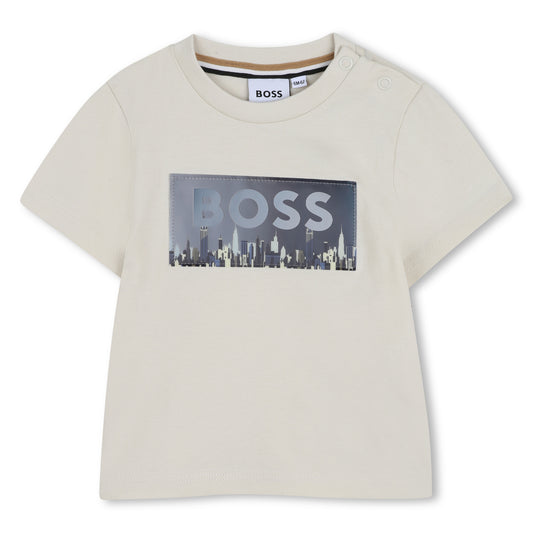 BOSS Short-Sleeved T-Shirt In Cotton Jersey, Sand