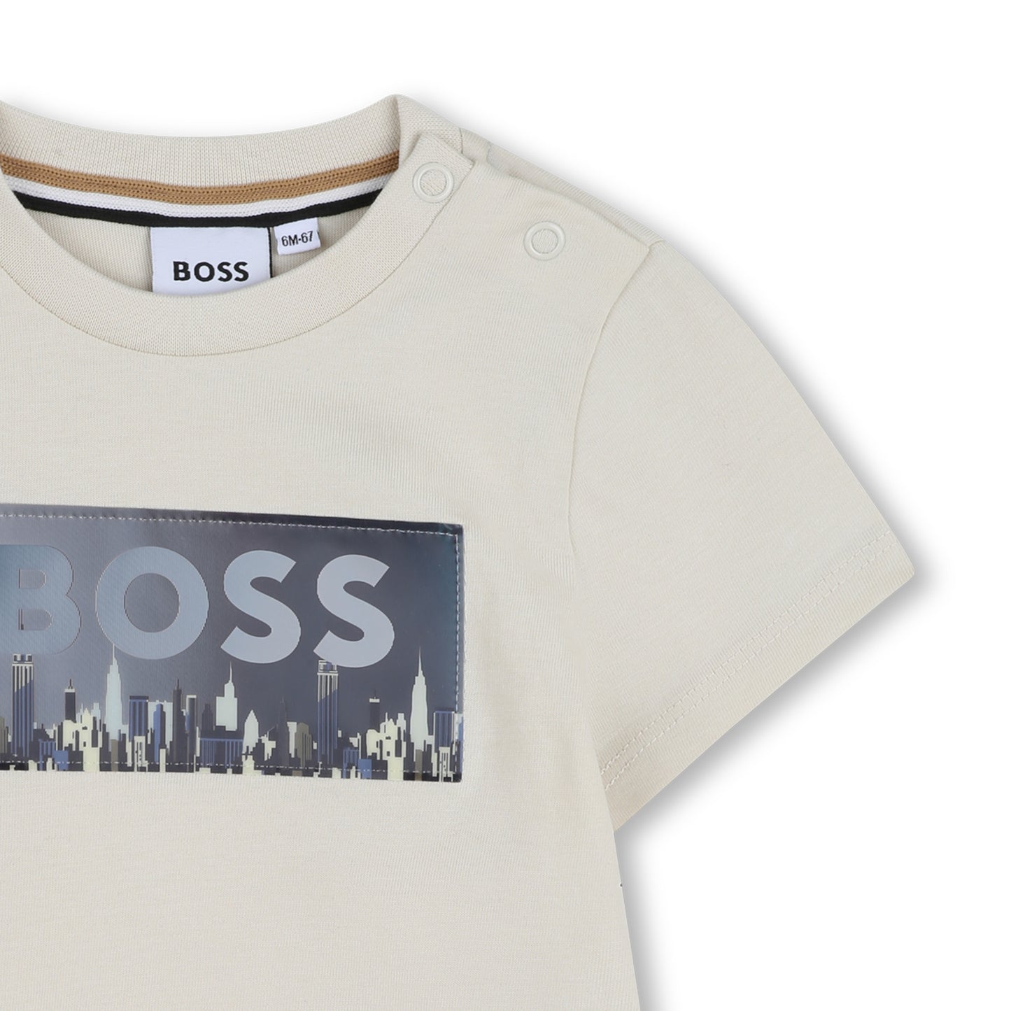 BOSS Short-Sleeved T-Shirt In Cotton Jersey, Sand