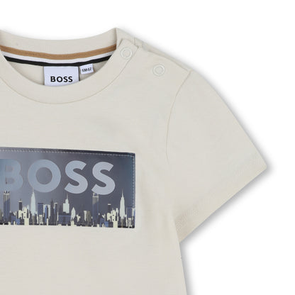 BOSS Short-Sleeved T-Shirt In Cotton Jersey, Sand