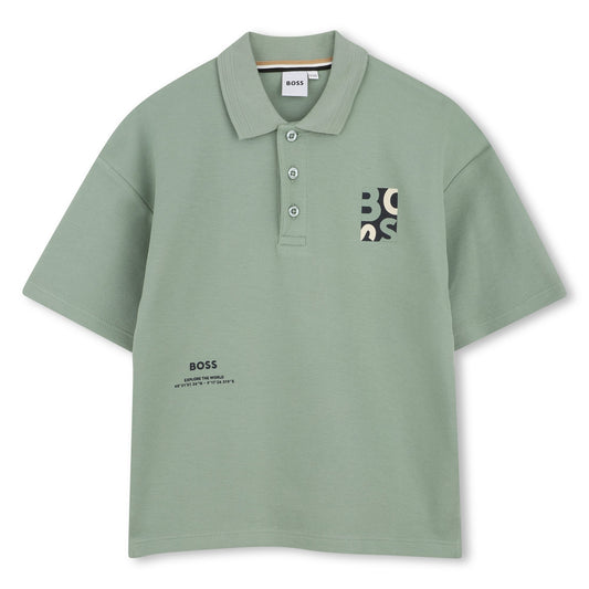 BOSS Cotton Pique Polo Shirt, Green Bay