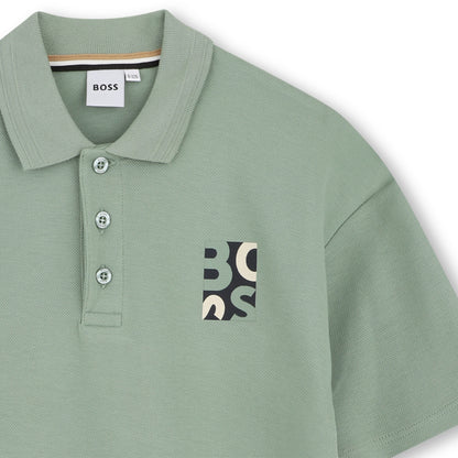 BOSS Cotton Pique Polo Shirt, Green Bay