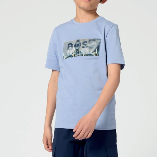 BOSS Short-Sleeved Cotton Jersey T-shirt, Medium Grey