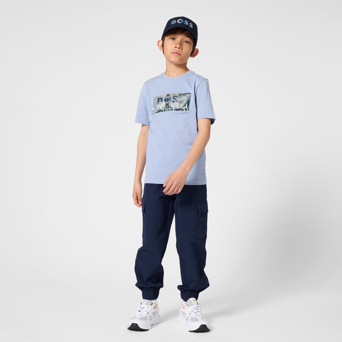 BOSS Short-Sleeved Cotton Jersey T-shirt, Medium Grey