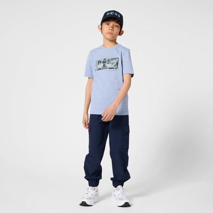 BOSS Short-Sleeved Cotton Jersey T-shirt, Medium Grey