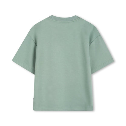 BOSS Short-Sleeved Cotton T-shirt in Pique, Green Bay
