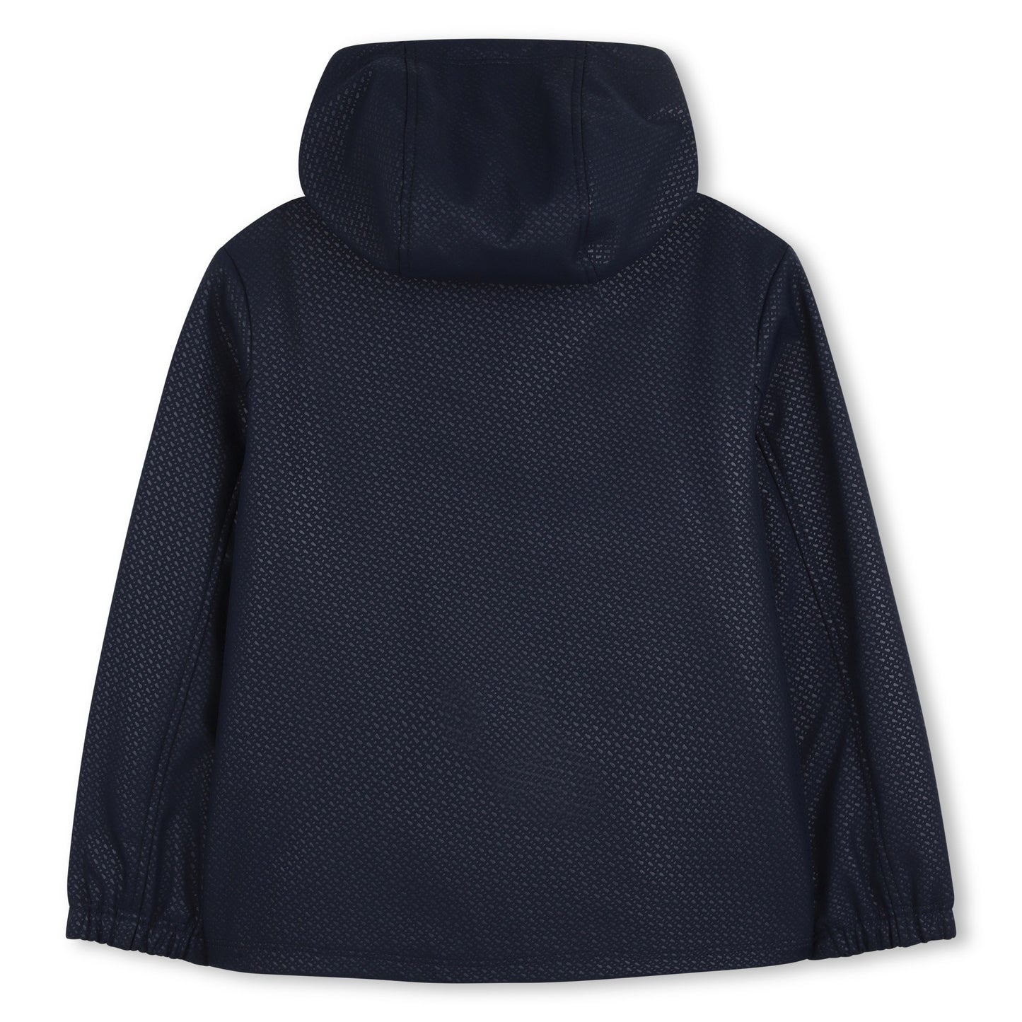 BOSS Windbreaker with Double-B Embossed Polyester Hood, Navy