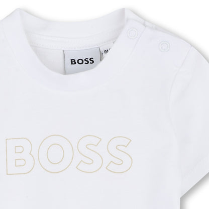 BOSS Cardigan, Trousers and T-shirt Set, Stone