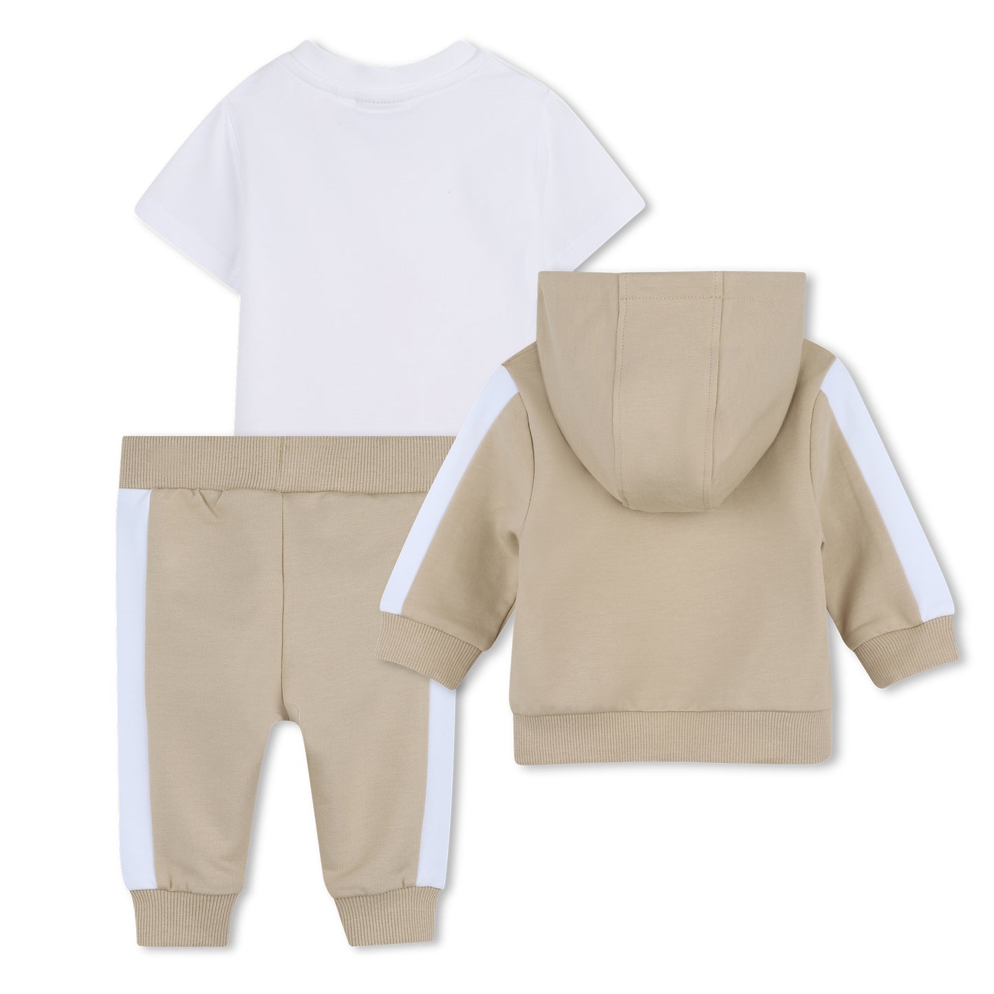 BOSS Cardigan, Trousers and T-shirt Set, Stone