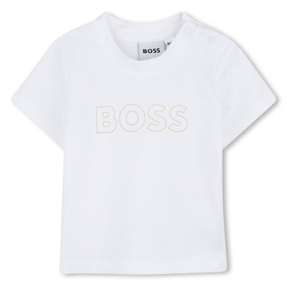 BOSS Cardigan, Trousers and T-shirt Set, Stone