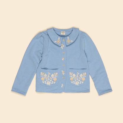 Jenna Jersey Cardigan, Book Blue