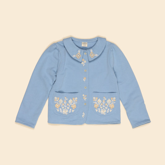 Jenna Jersey Cardigan, Book Blue