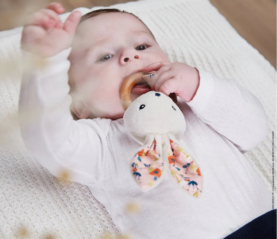 Teething Ring Rabbit, Poppies