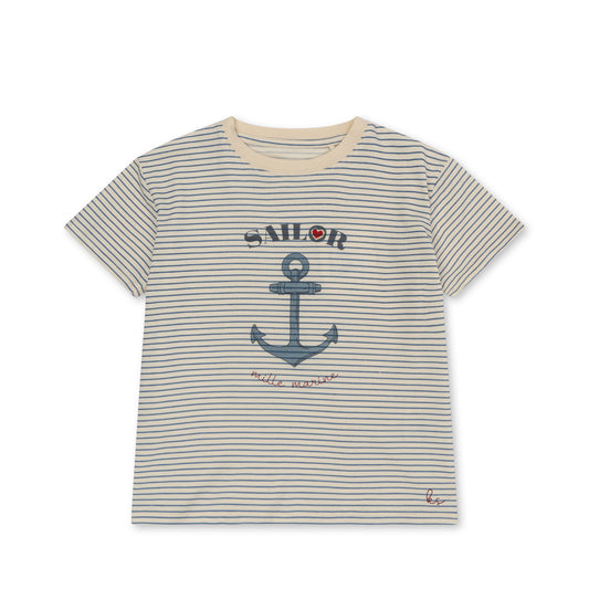 Famo Tee, Striped Blue