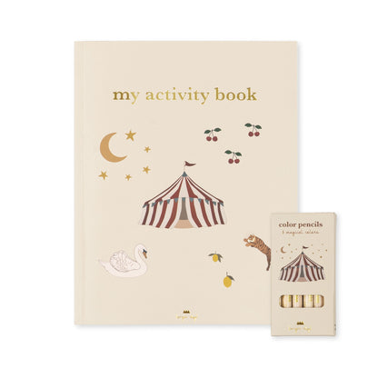 Activity Book with Color Pencils, Off White