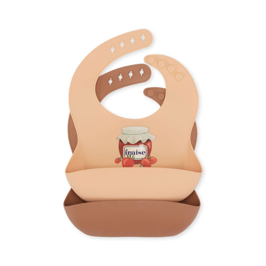 2 Pack Silicone Bib, Fraise