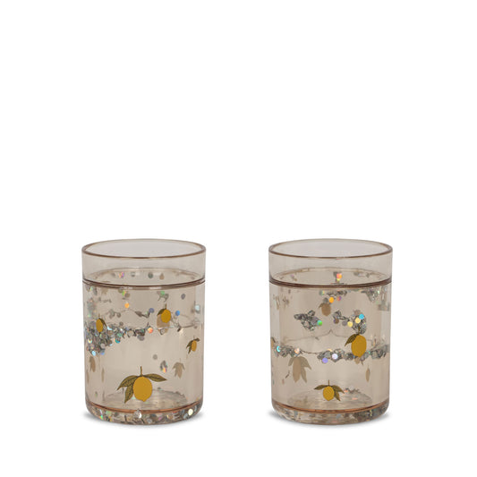 2 Pack Glitter Cup Set, Lemon