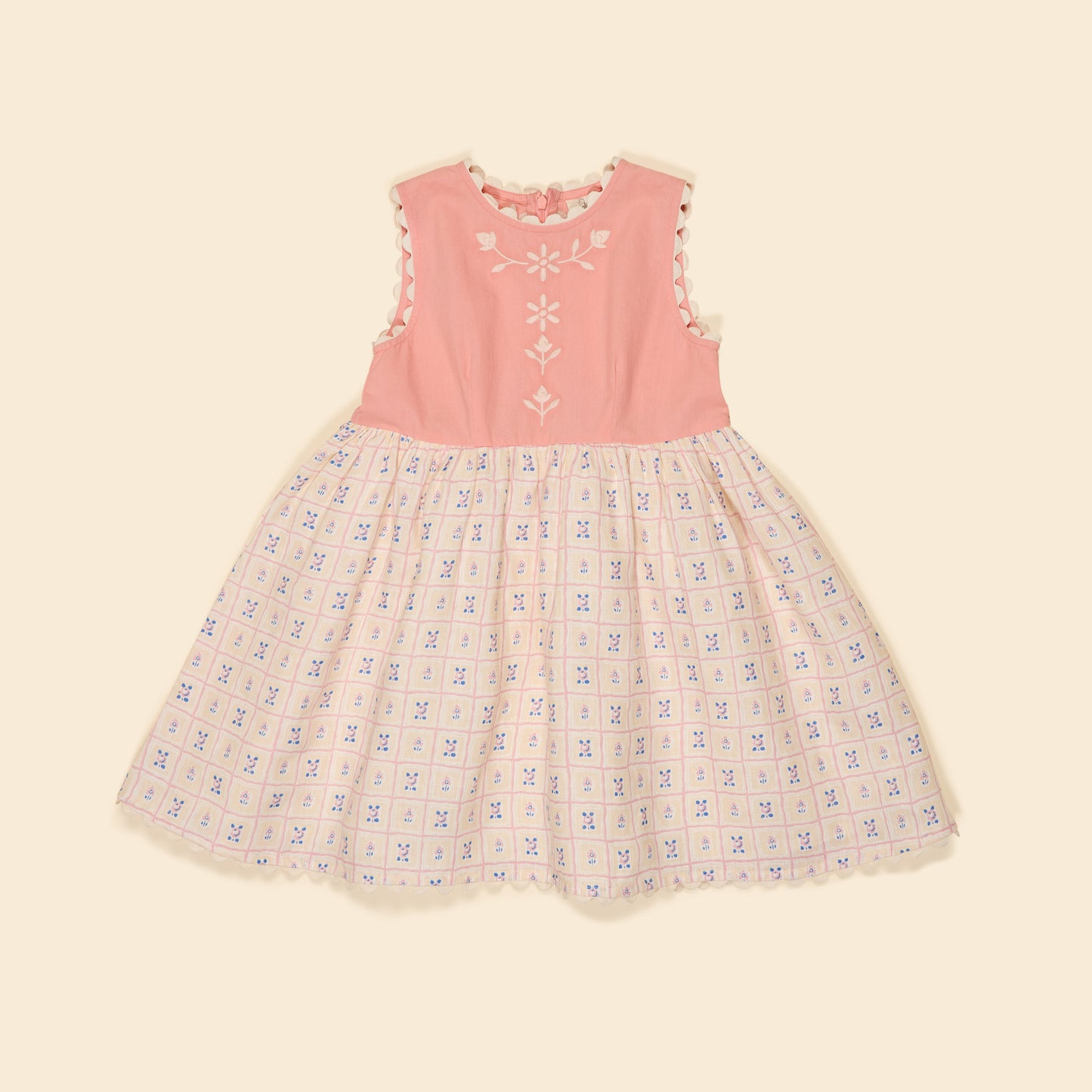 Lola Dress, Rosepanel Cream/Peony