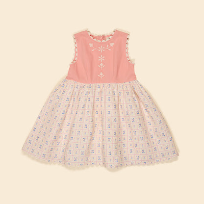 Lola Dress, Rosepanel Cream/Peony
