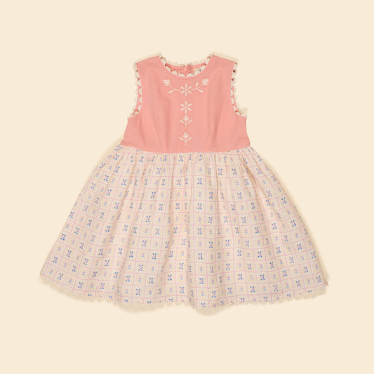 Lola Dress, Rosepanel Cream/Peony