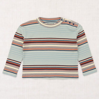 Long Sleeve Boxy Top, Overcast Patio Stripe
