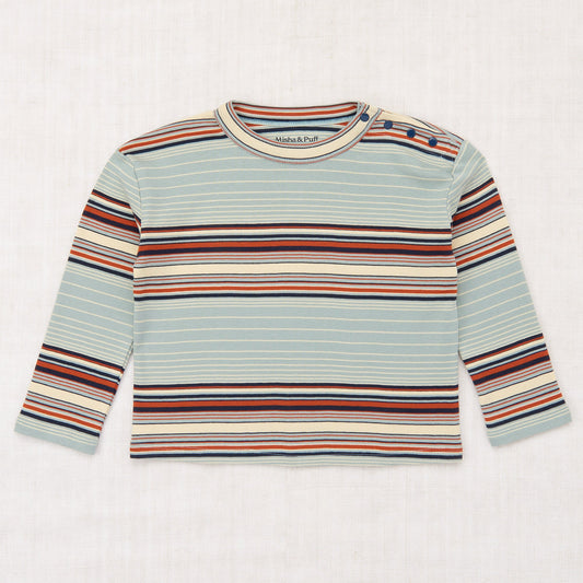Long Sleeve Boxy Top, Overcast Patio Stripe