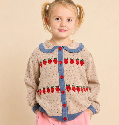 Louise Cardigan, Warm Cotton Berry