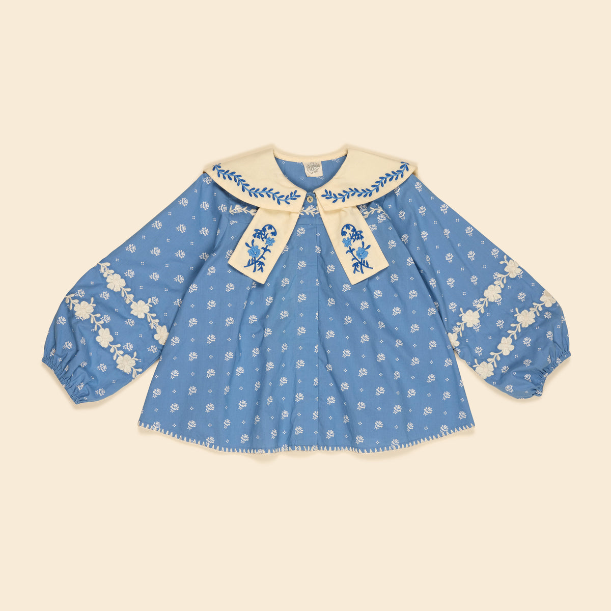 Maggie Sailor Blouse, Mountain Calico Blue