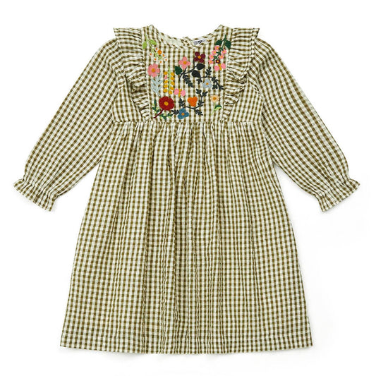 Daya Dress, Vichy Kaki
