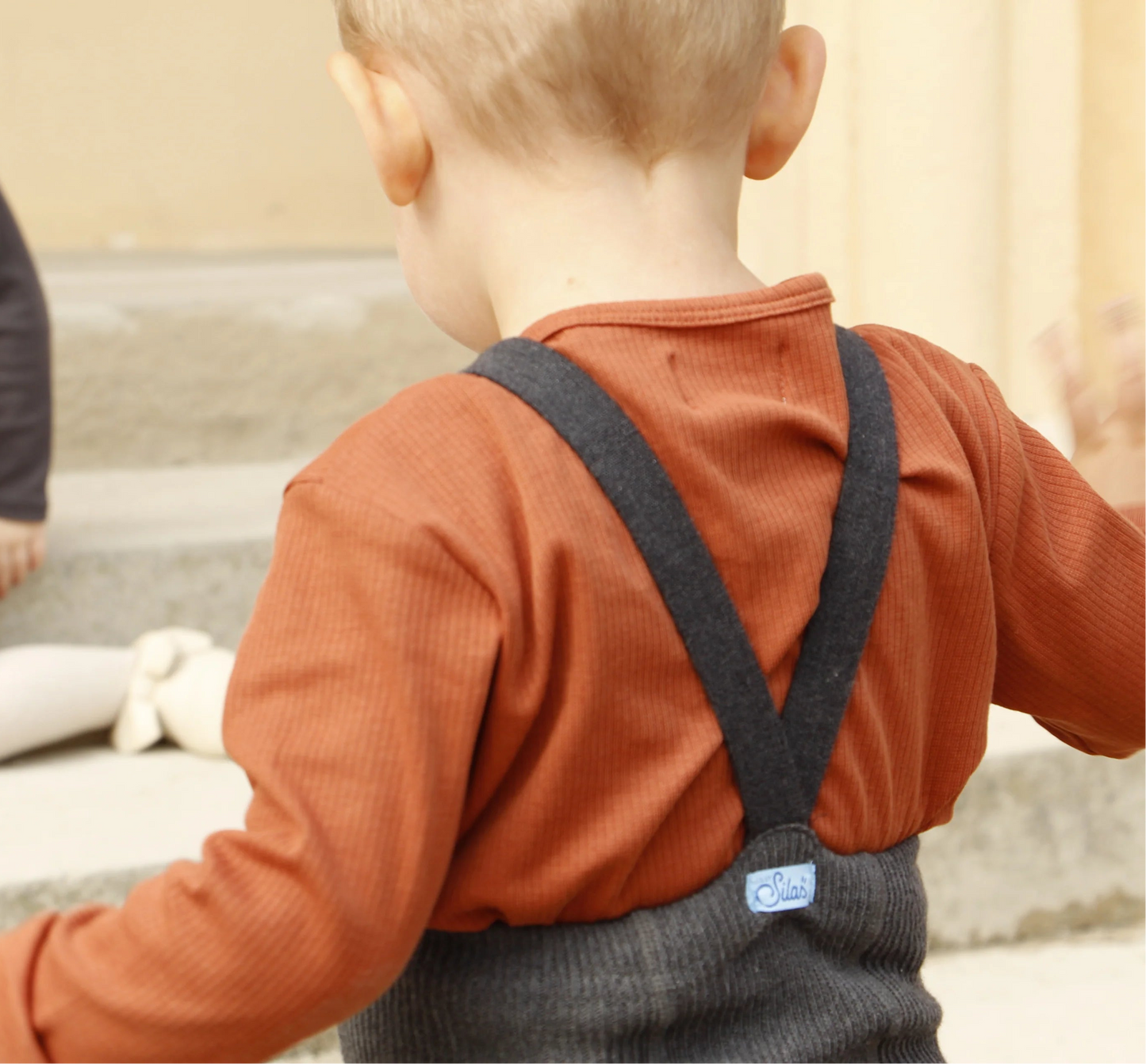 Silly Silas Ribbed Footed Tights, Dark Grey Blend