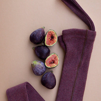 Silly Silas Ribbed Footless Tights, Fig Blend