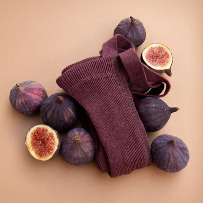 Silly Silas Ribbed Footless Tights, Fig Blend