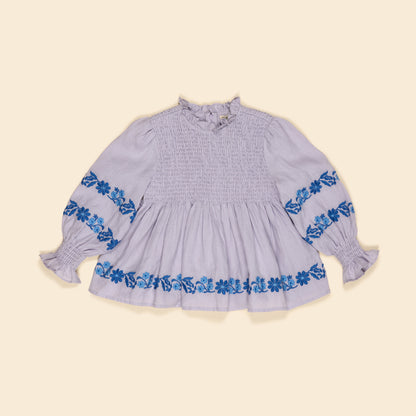 Mia Blouse, Violet Creme