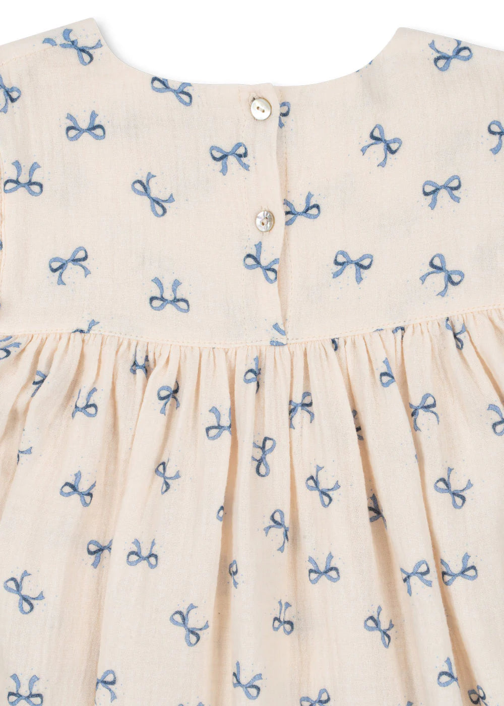 CoCo Dress GOTS, Bow Bleu