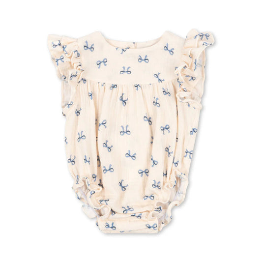 CoCo Romper GOTS, Bow Bleu