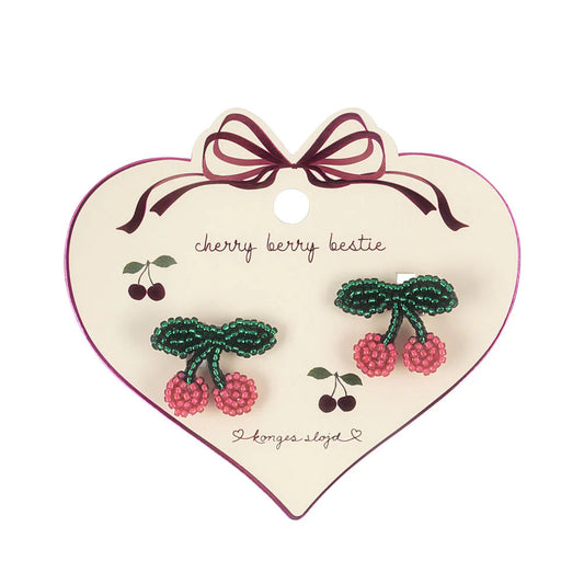 2 Pack Pearly Hair Clips, Cherry