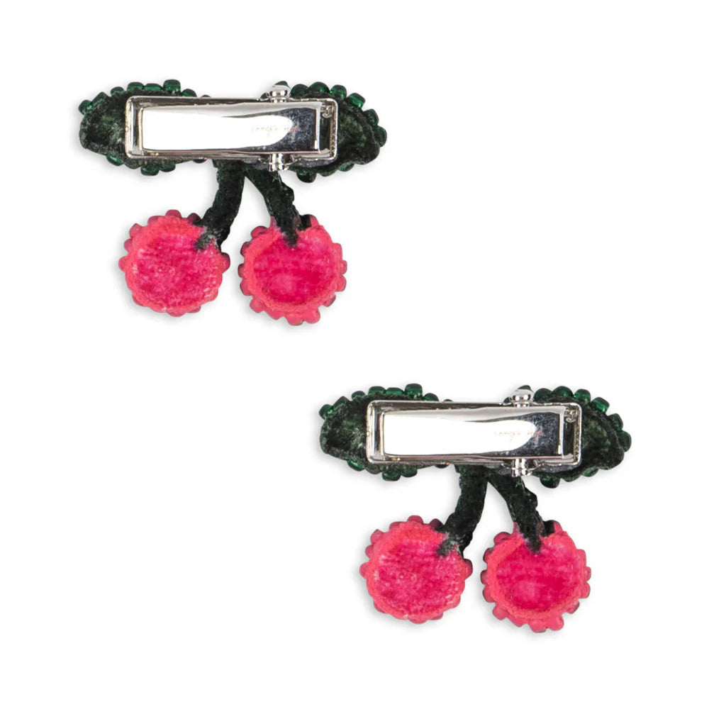 2 Pack Pearly Hair Clips, Cherry