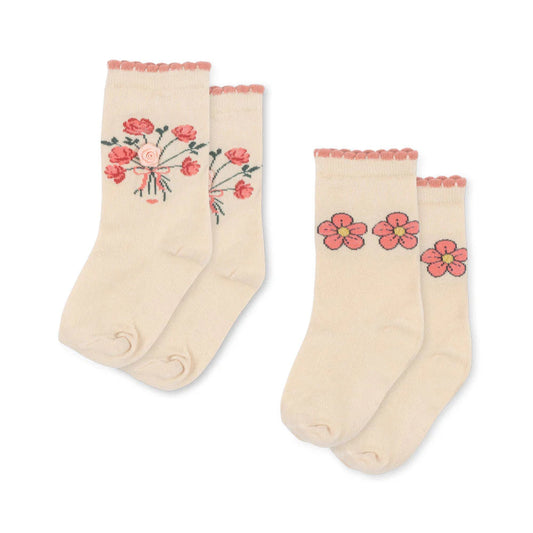 2 Pack Rose Socks, Rose Mix