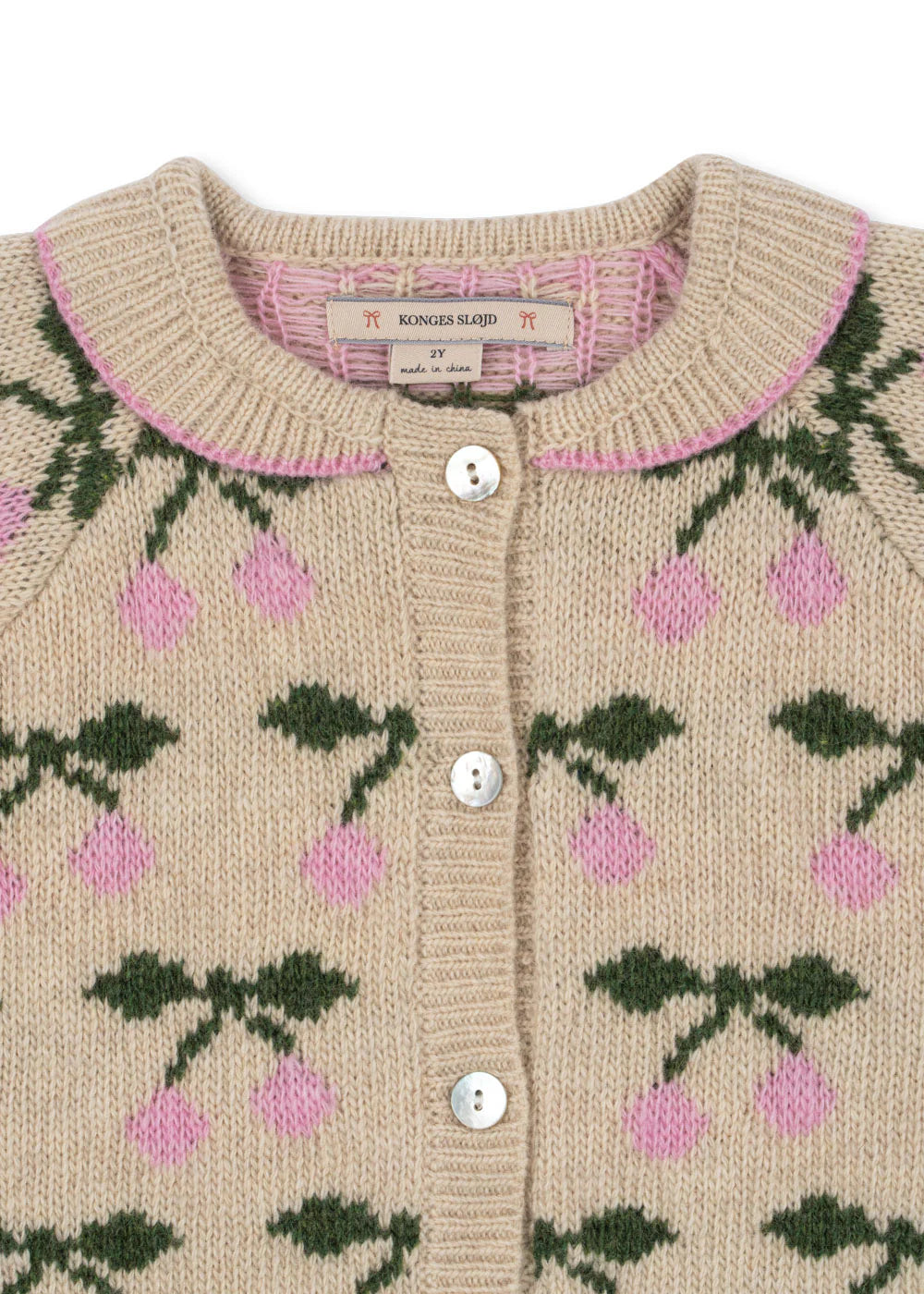 Belou Knit Collar Cardigan, Cherry