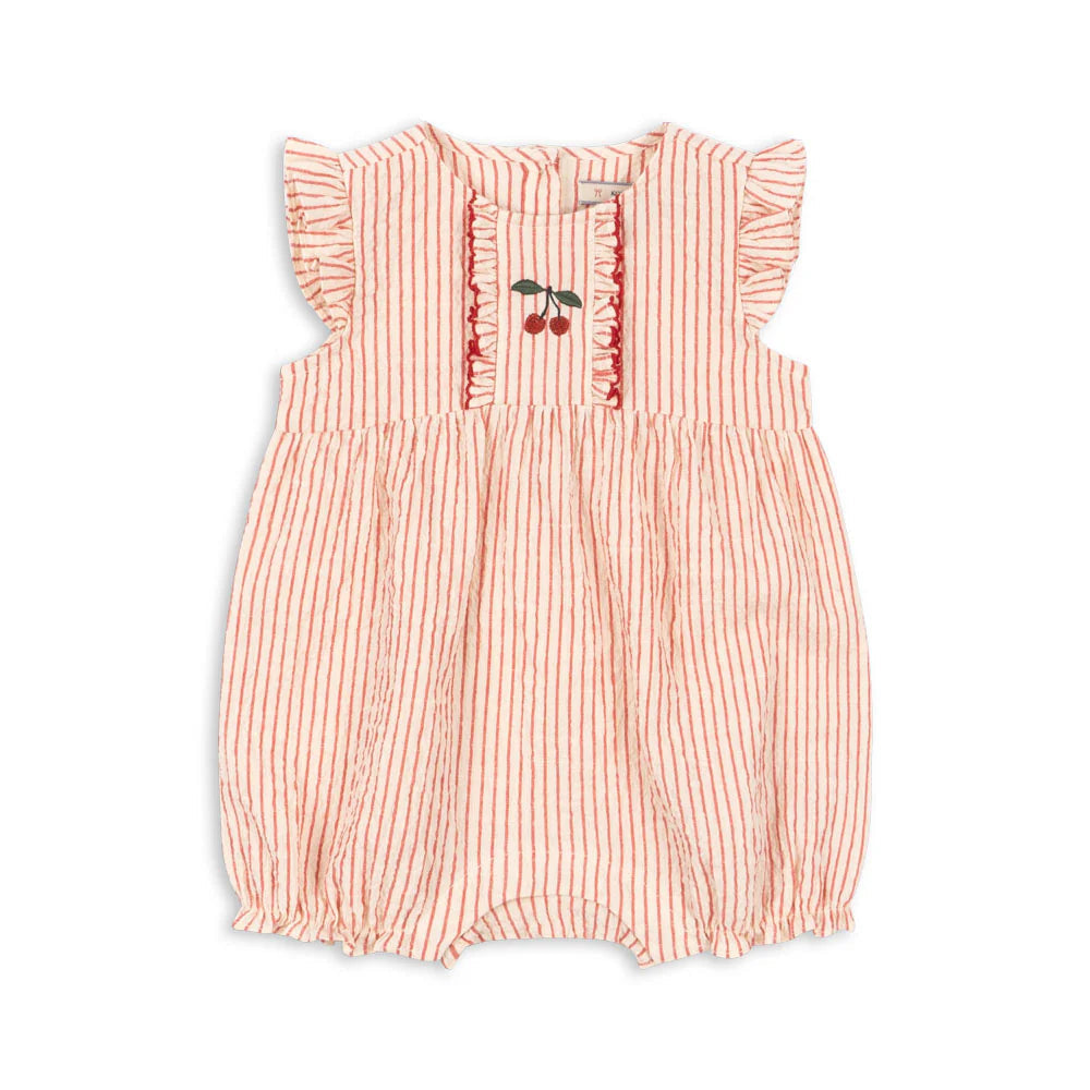 Ellie Frill Romper, Amour Stripe