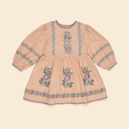 Penelope Dress, Dried Rose/Cream