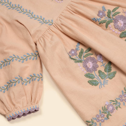 Penelope Dress, Dried Rose/Cream
