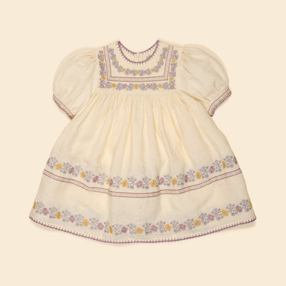 Patsy Ribbon Dress, Cream